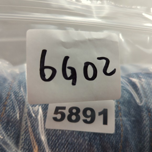 Vintage 90s Trucker Denim Jacket Mens 42T XL Tall Blue Make Hong Kong - Picture 13 of 13